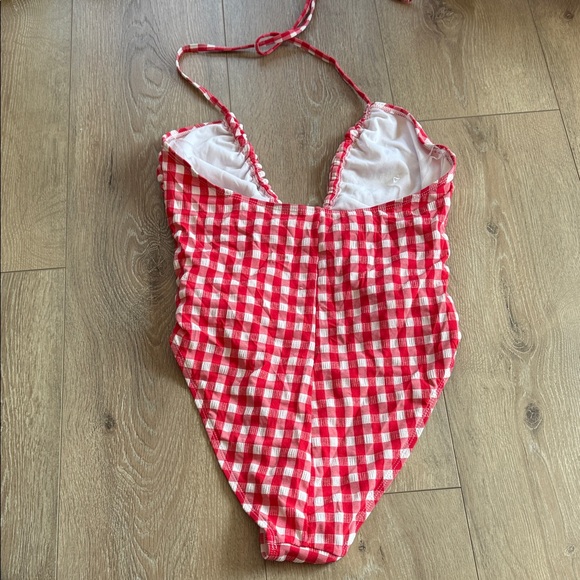 wild fable Red and White Gingham Halter One-Piece - Picture 4 of 4